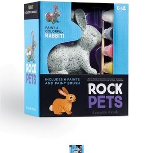 Crocodile Creek Rock Stone Pets Paint Kit - Garden Rabbit Sturdy Weatherproof